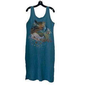 Peanut Punch Josephine Wall Women Dress Size Medium Blue Tank The Mountain Fairy